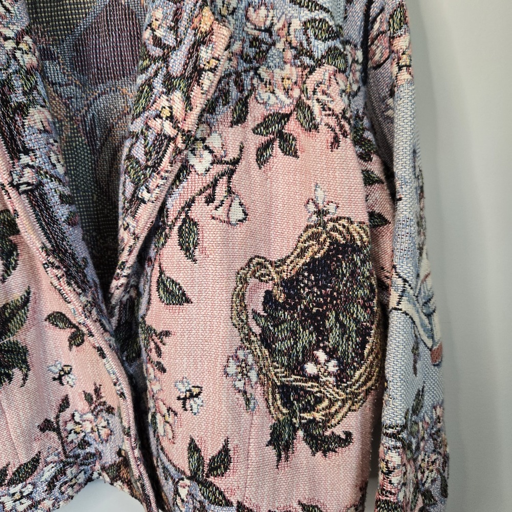 VTG Painted Pony Spring Floral Easter Nest Bumblebee Blazer Tapestry Jacket M - Picture 2 of 14